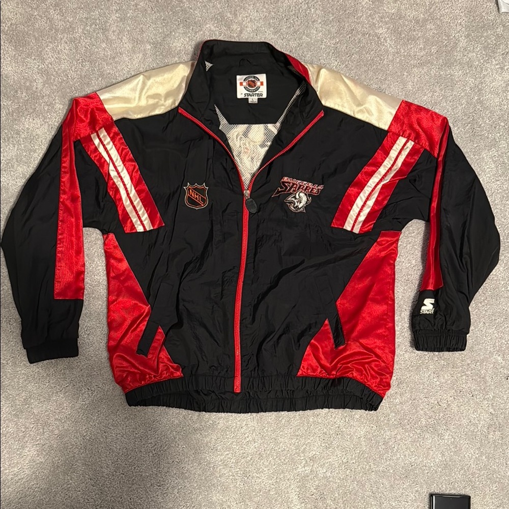 Vintage Sabres Goathead Black and Red STARTER jacket